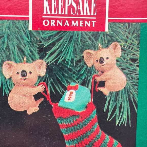 Hallmark Keepsake Stocking Pals KOALA BEARS Ornament From 1990 NEW In Box - Picture 3 of 9